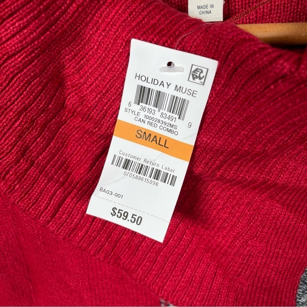 Style & Co. Vibrant Red Knit Sweater Pullover Size S loose fit - Picture 4 of 6